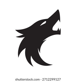 Strong Tribal Wolf Symbol Designed With Modern Simplified Linework