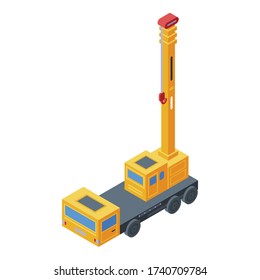 Strong truck crane icon. Isometric of strong truck crane vector icon for web design isolated on white background