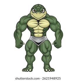 strong turtle mascot vector illustration design