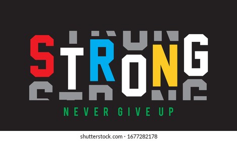 strong. typography for print t shirt