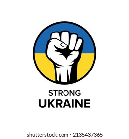 Strong ukraine on flag design vector. Ukraine flag