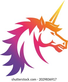 Strong Unicorn with Multi Color Gradient