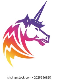 Strong Unicorn with Multi Color Gradient