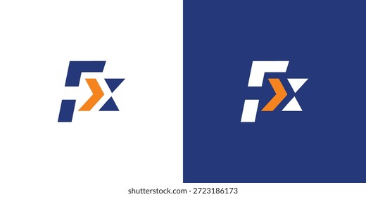 Diseño de logotipo de iniciales FX de letra fuerte y única	