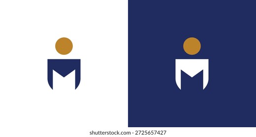 Diseño de logotipo de iniciales IM de letra fuerte y única
