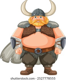 A strong Viking warrior in traditional attire