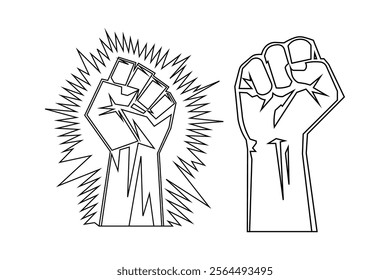 Strong Visual Impact with Raised Fist Power Icons for Activism, raised fist, power symbol, revolution sign, protest icon, solidarity gesture, activism symbol, social justice, strength symbol, unity si