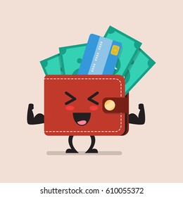 Strong wallet character. Financial strength concept
