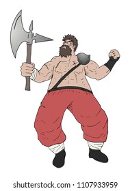 strong warrior with ax