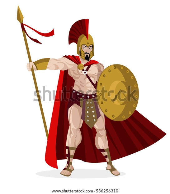 Strong Warrior Spartan Soldier Shield Stock Vector (Royalty Free ...