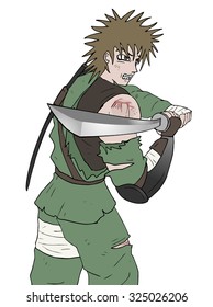 strong warrior with sword