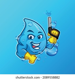 Strong Water Drop Softwash Cartoon Mascot