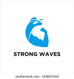 strong waves logo stock design