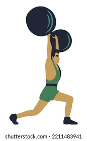 Strong weightlifter man - vector illustration