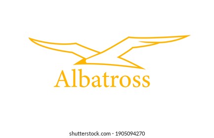 Strong white sea bird albatross
