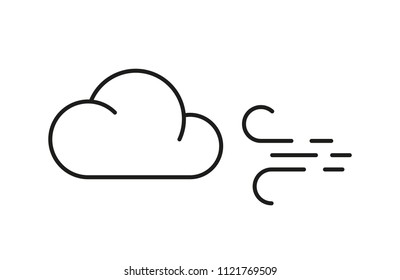 Strong wind icon. Cloud with wind. Vector