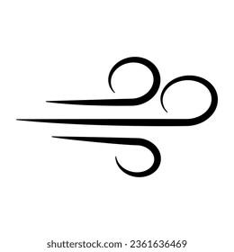Strong wind icon. Wind strength. Vector.