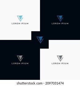 strong wind logo. abstract logo v triangle. suitable for you