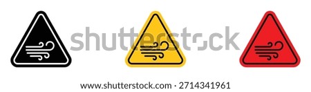 Strong Wind Warning Sign icon vector. high wind condition symbol. vector illustration.