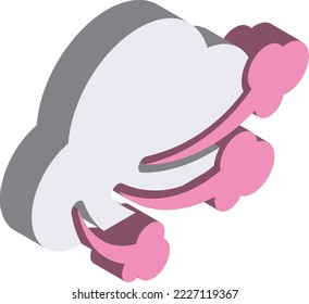 strong wind warning sign illustration in 3D isometric style isolated on background