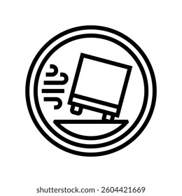 strong winds car driving obstacles line icon vector. strong winds car driving obstacles sign. isolated contour symbol black illustration