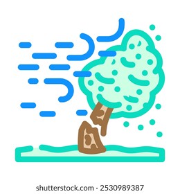 ventos fortes ventos furacão ícone cor vetor. ventos fortes furacão sinal de desastre. símbolo isolado ilustração