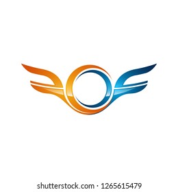 strong wings abstract bold color logo, Winged logo company and icon wing flying, eagle wing brand and logotype wing bird illustration, colorful wings modern style logo