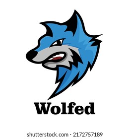 strong wolf logo vector, character design