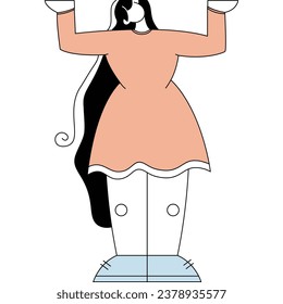 Strong woman. Cute girl Independence