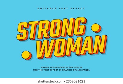 Strong woman editable text effect template