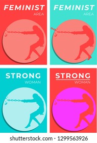 Strong woman illustration