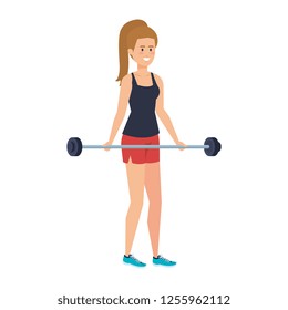 strong woman lifting weight