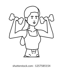 strong woman lifting weight