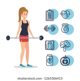 strong woman lifting weight