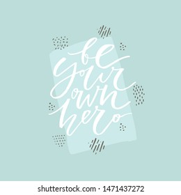 Strong woman message t-shirt print. This girl can motivational feminist lettering. Confident girl hand drawn slogan with foliage decor. Smartphone case, postcard, poster design element