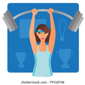 Strong woman strengthening her muscle