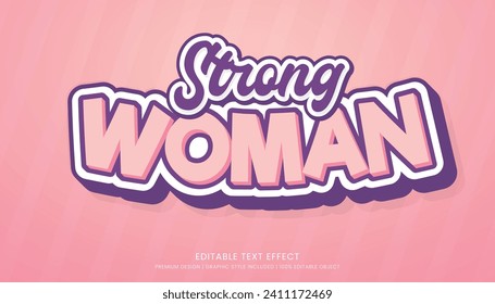 strong woman text effect template editable design for business logo and brand