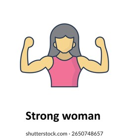 Strong woman Vector Icon which can easily modify or edit

