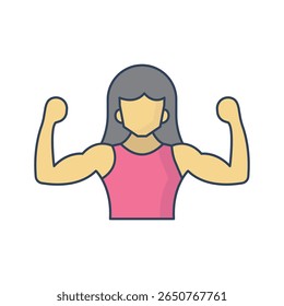 Strong woman Vector Icon which can easily modify or edit
