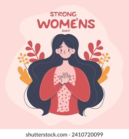 strong women's day vector poster , strong women , empowering women, 