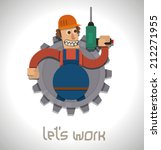 Strong worker label, vector