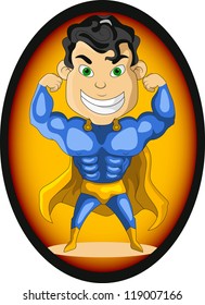 strong yellow costume super hero