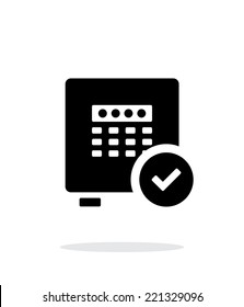 Strongbox check icon on white background. Vector illustration.
