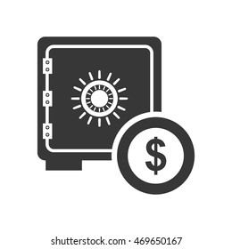 strongbox coin money financial commerce icon. Flat and Isolated design. Vector illustration