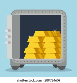 Strongbox design over blue background, vector illustration.