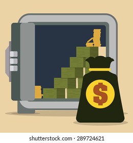 Strongbox design over white background, vector illustration.