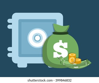 strongbox icon design, vector illustration