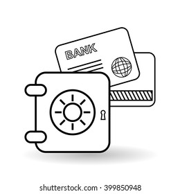 strongbox icon design, vector illustration