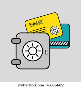 strongbox icon design, vector illustration