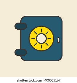 strongbox icon design, vector illustration